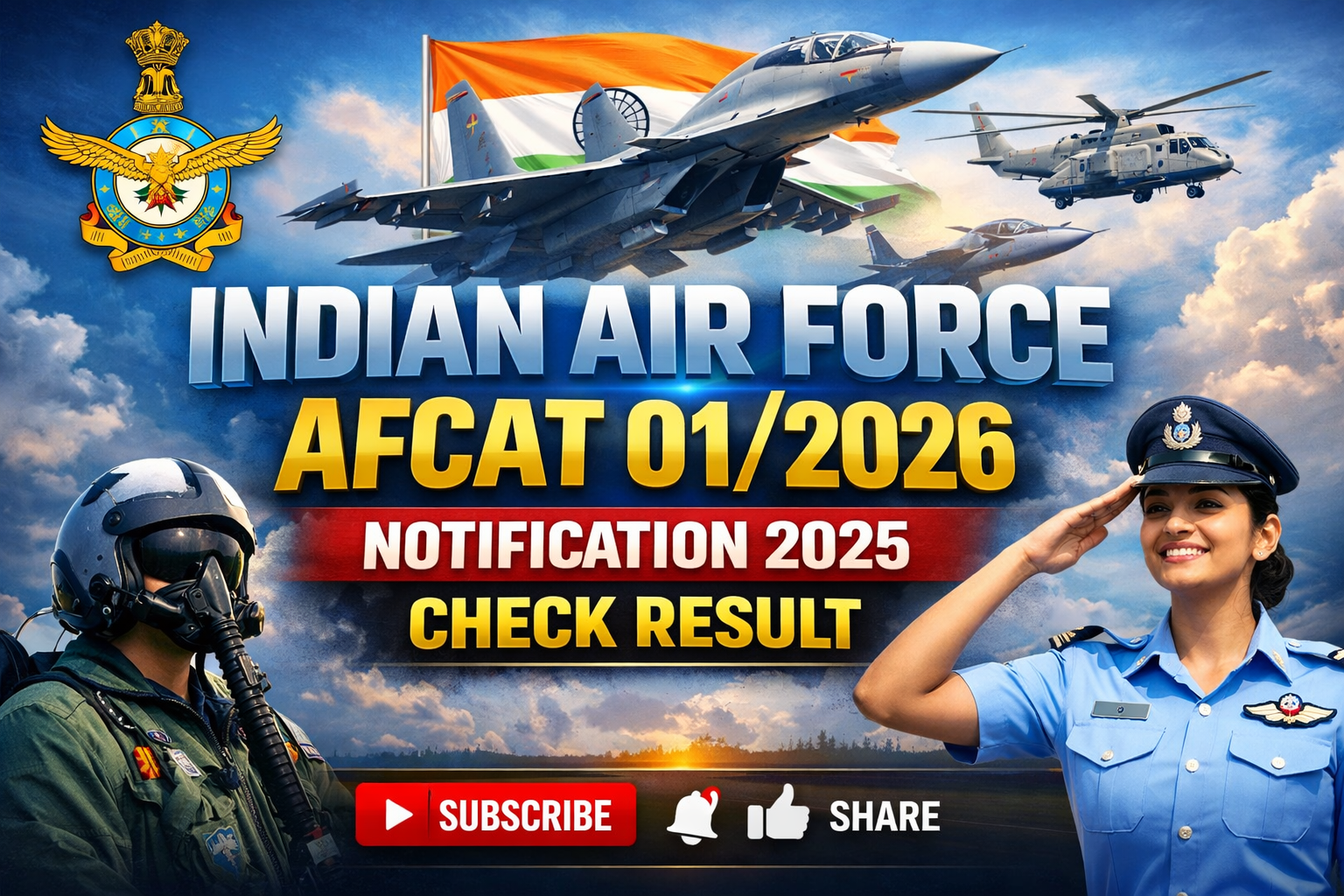 Indian Air Force AFCAT 01/2026 Notification 2025: