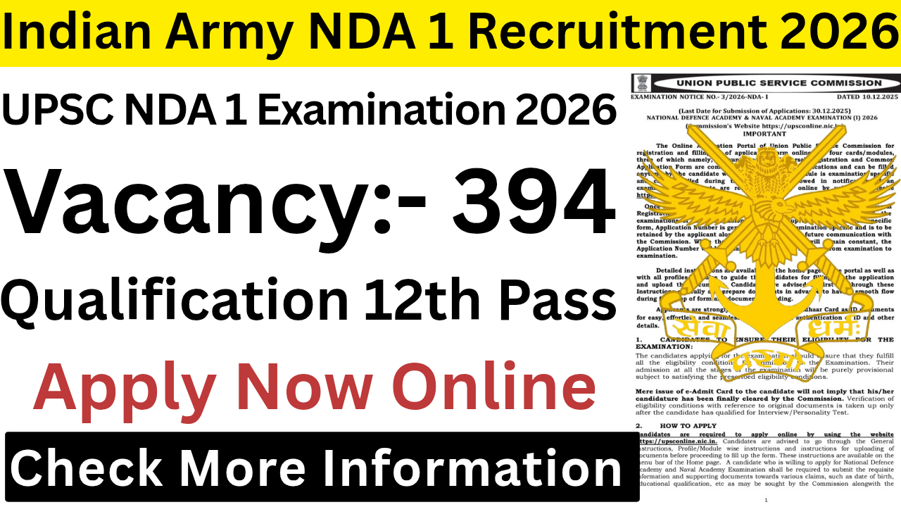 UPSC NDA 1 Recruitment 2026