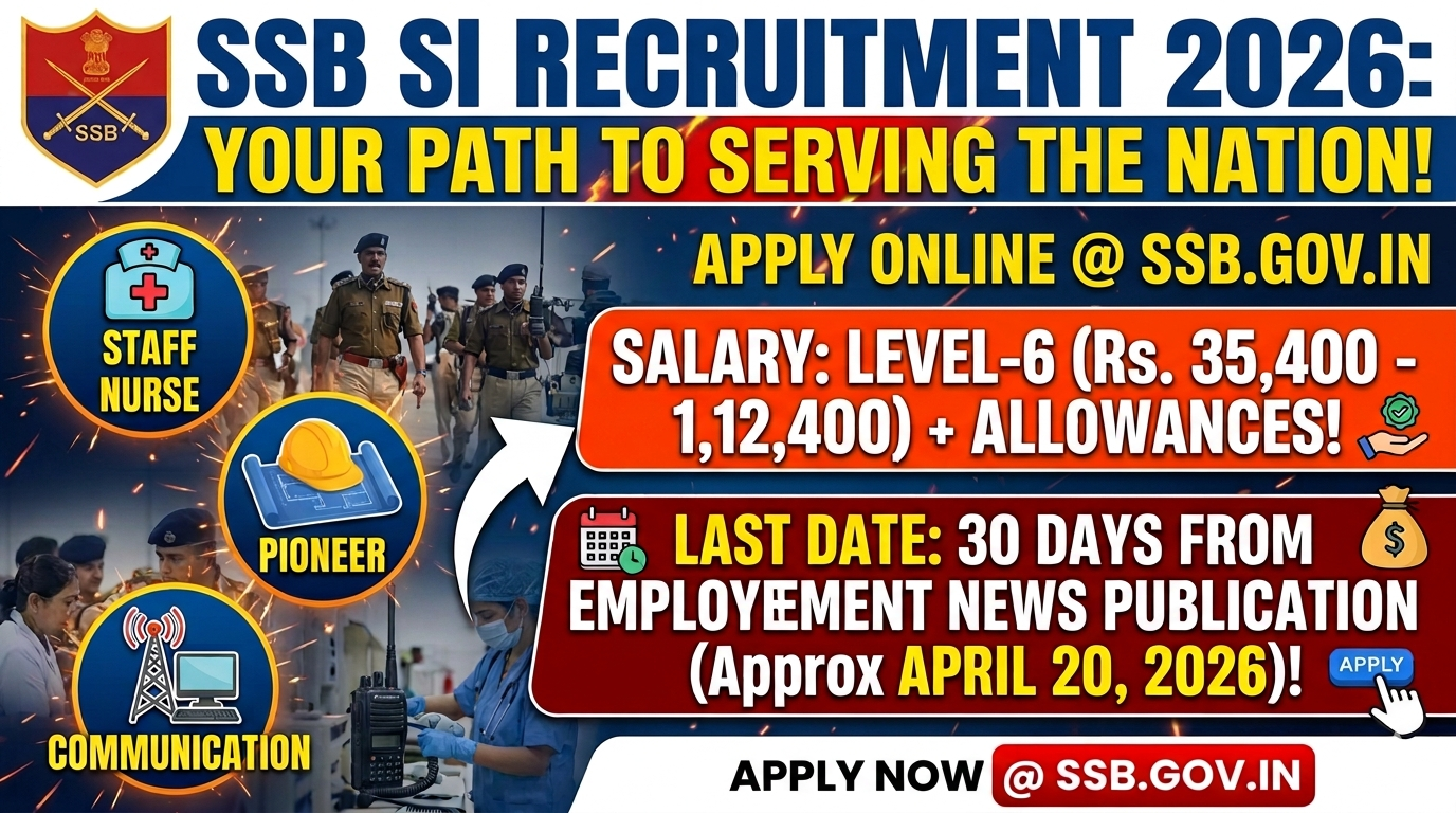 SSB Sub Inspector SI Recruitment 2026