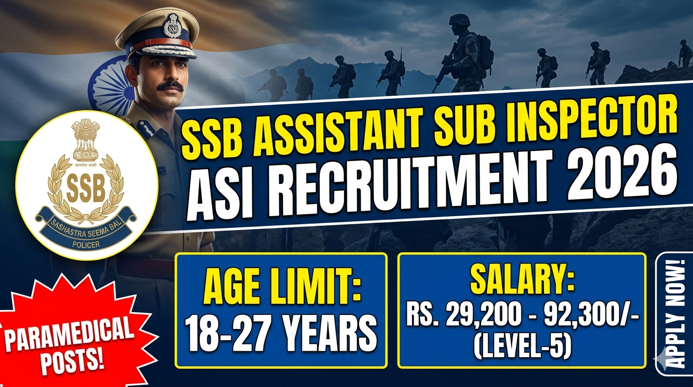 SSB Assistant Sub Inspector ASI Recruitment 2026