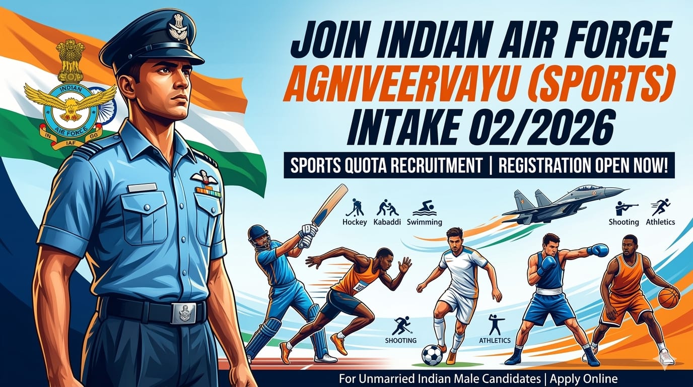 Join Indian Air Force Agniveervayu (Sports) Intake 02/2026