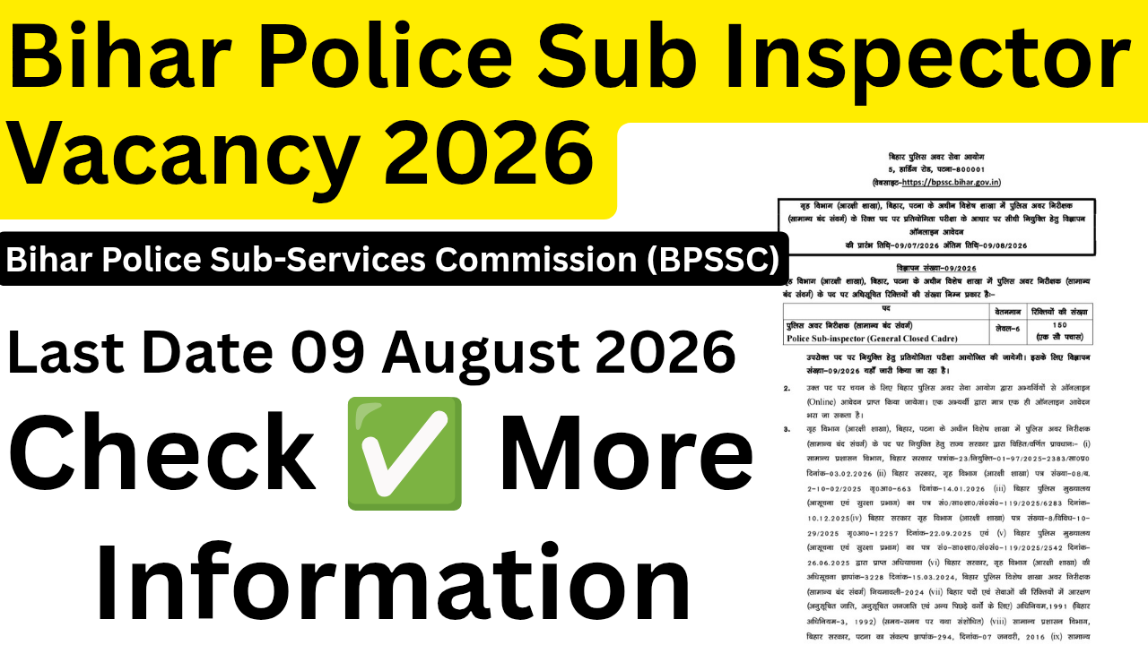 Bihar Police Sub Inspector Vacancy 2026